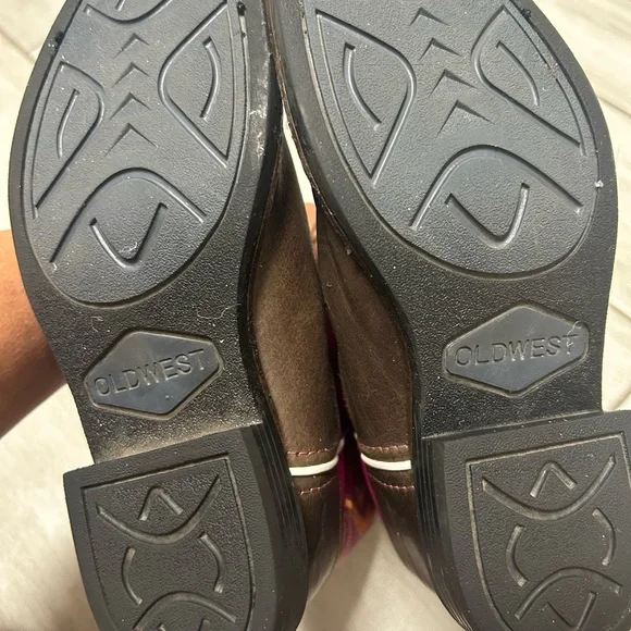 Old West Girls Leather Cowgirl Western Boots ~Size 3 (see measurements) - Picture 5 of 7